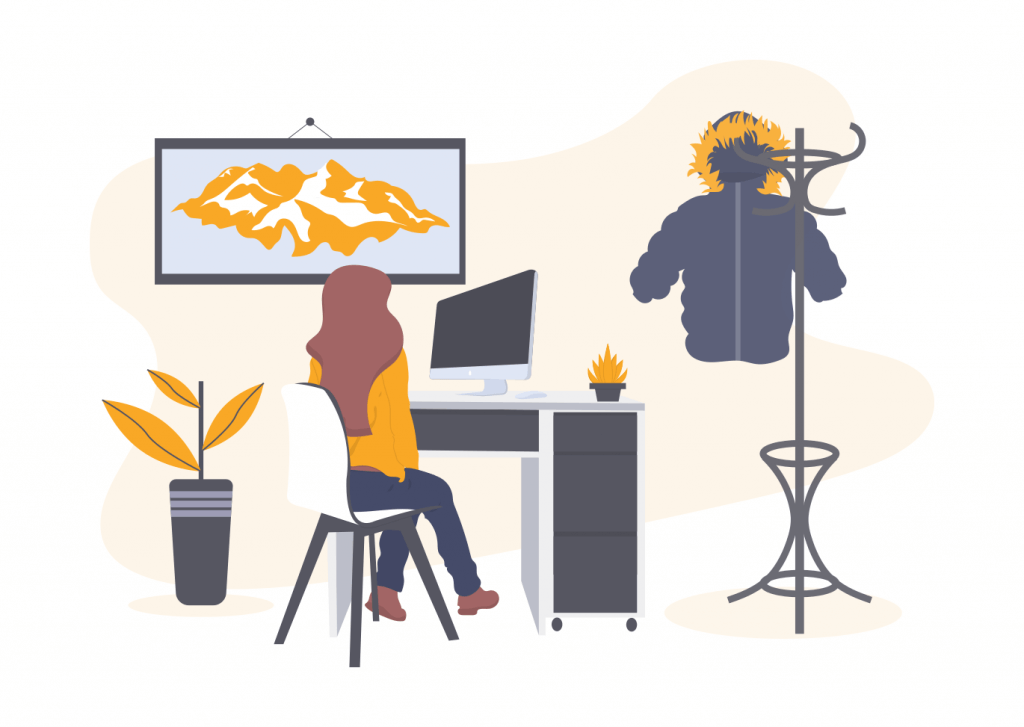 woman sitting in front of a computer