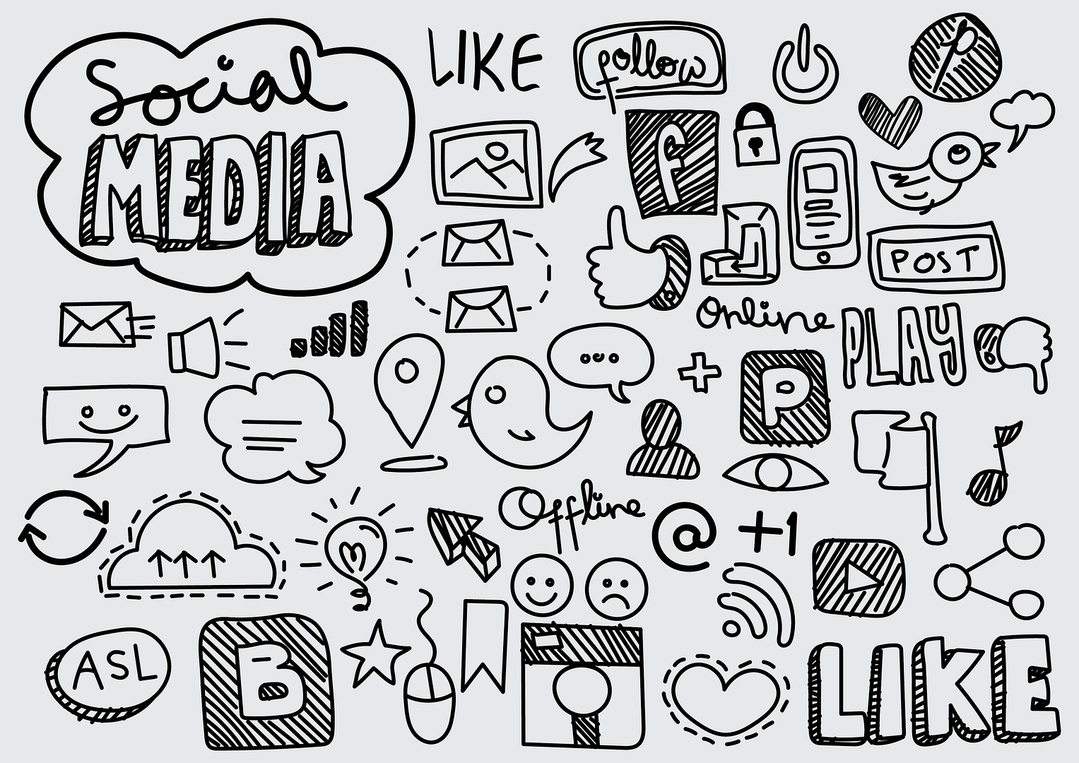social media doodle