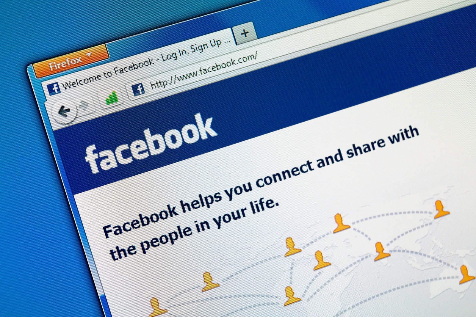 Facebook login page