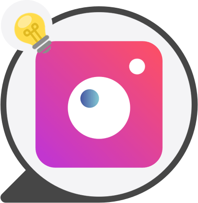 instagram logo with lightbulb