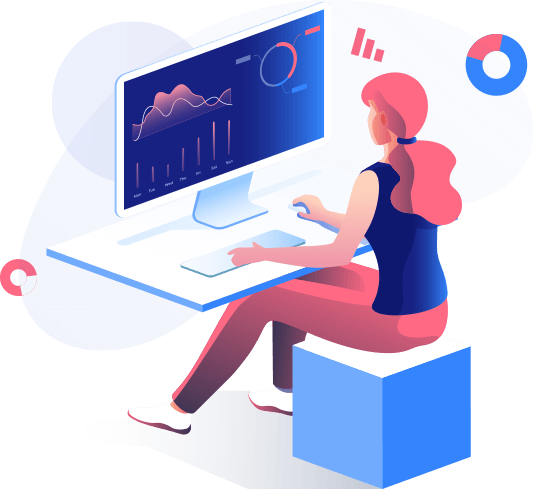 woman working in front of a computer woman working in front of a computer