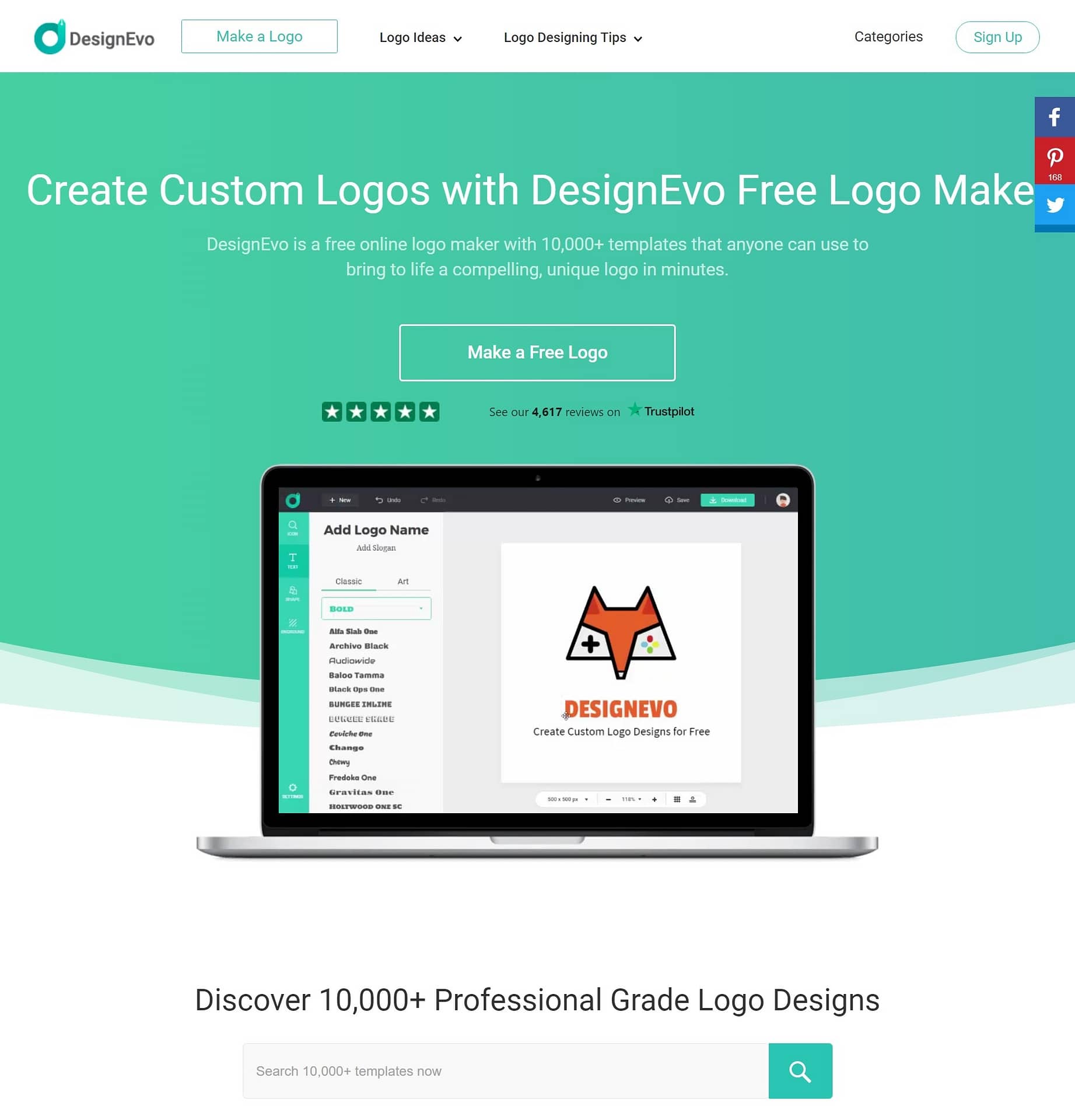 DesignEvo home page DesignEvo home page