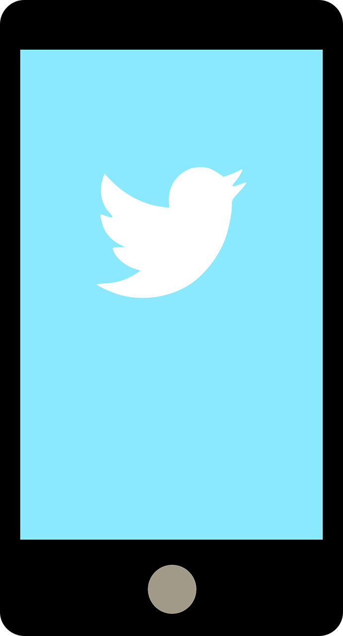 smartphone showing twitter logo smartphone showing twitter logo