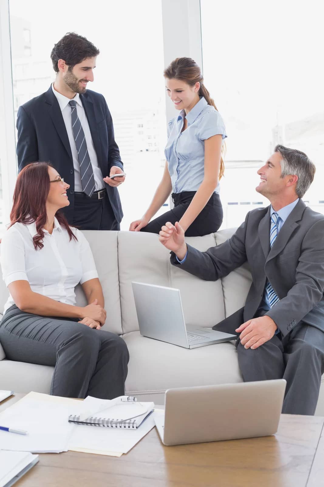 business team talking about work business team talking about work